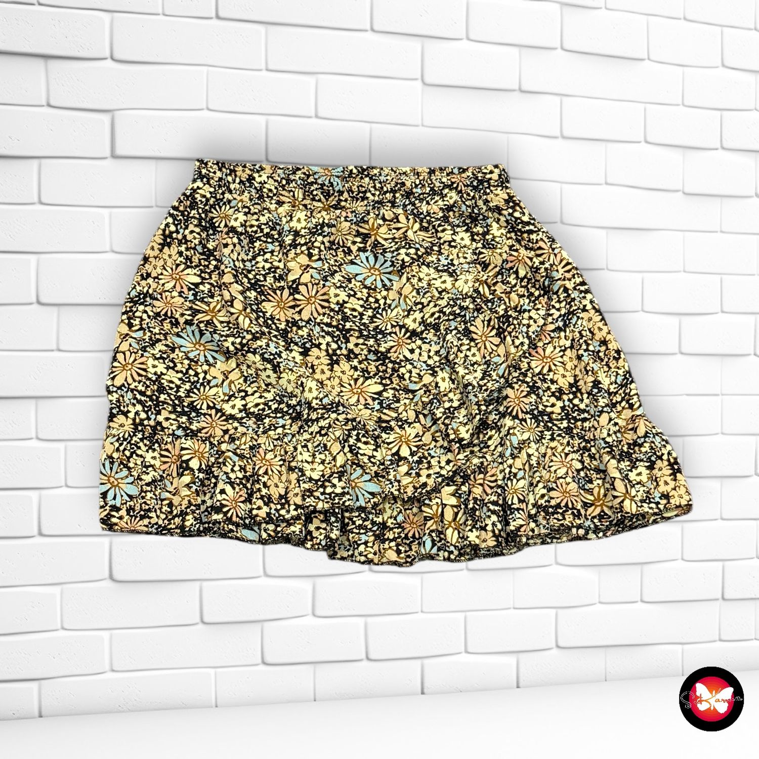 Falda con vuelo de florecitas AMBIKA Talla S