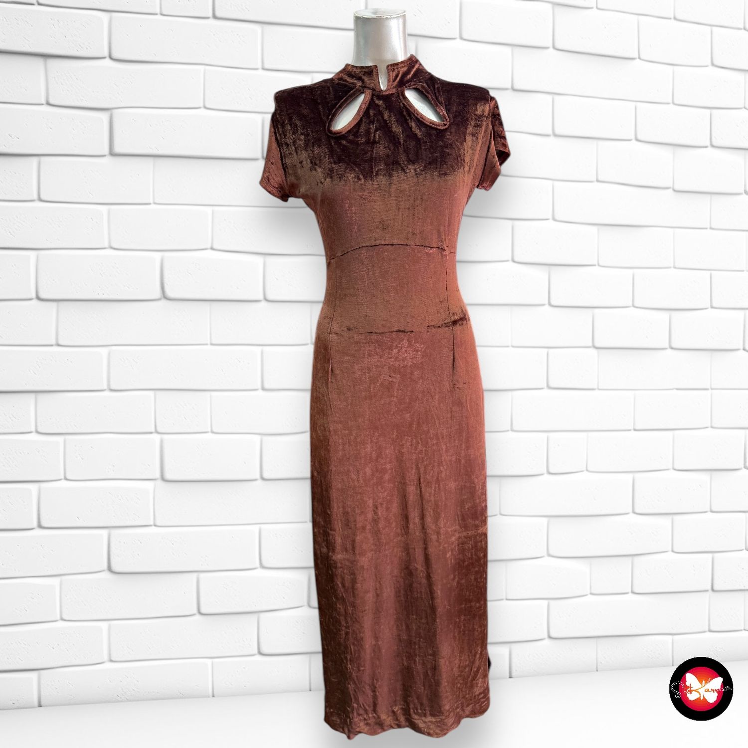 Vestido de noche largo de terciopelo Talla S