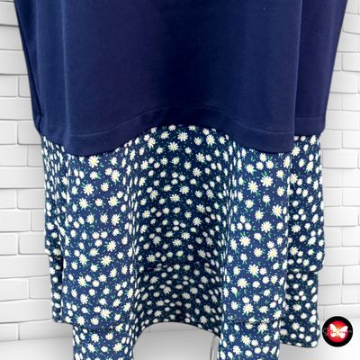 Vestido de manga corta y bajo de florecitas VALENTINA Talla L/XL