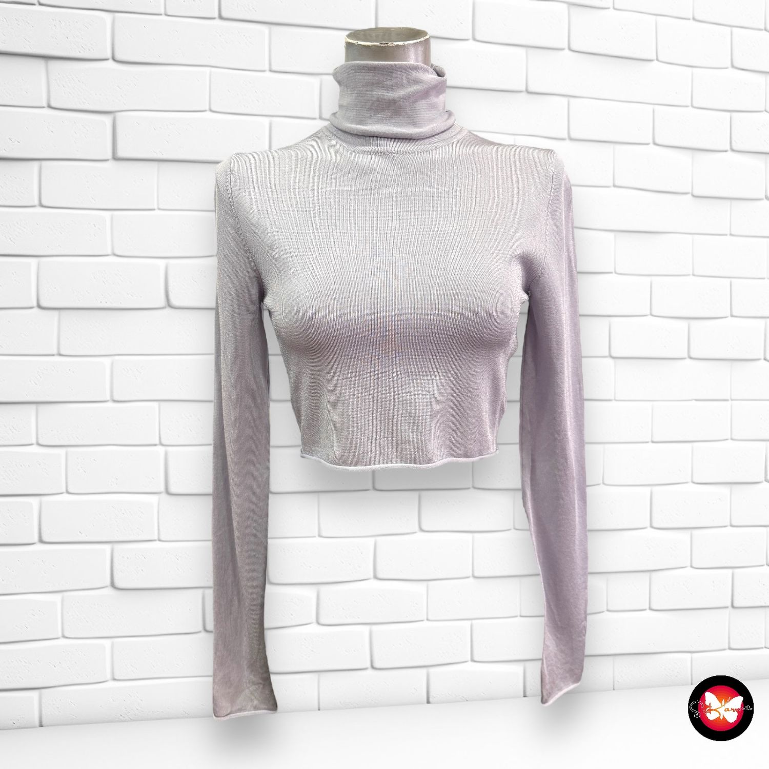 **SALES** Jersey cropped con cuello alto ZARA Talla M