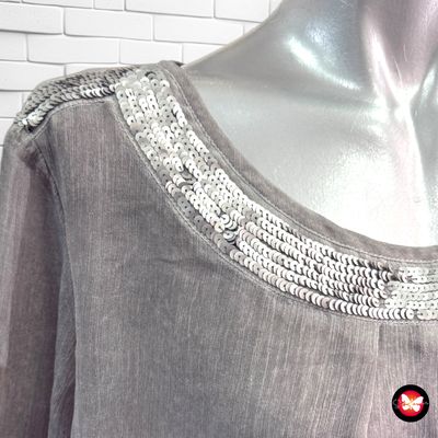 Blusa translucida con lentejuelas VÖGELE Talla 44