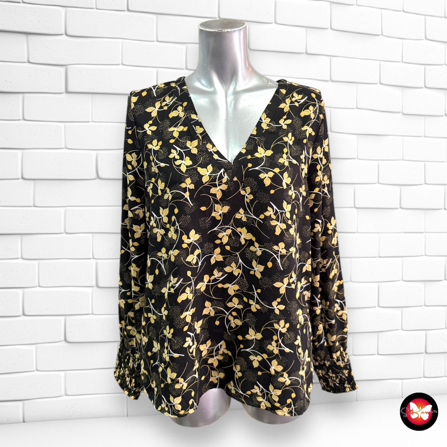 Blusa básica de plantitas ONLY Talla 36