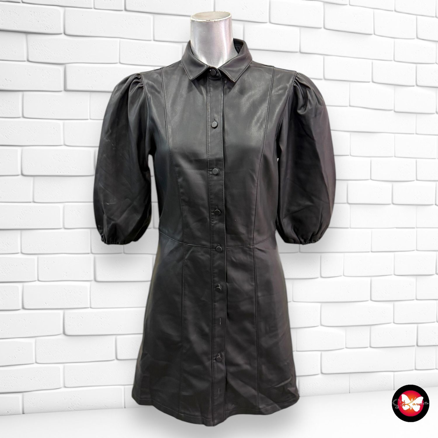 Vestido de piel sintética H&amp;M Talla 38