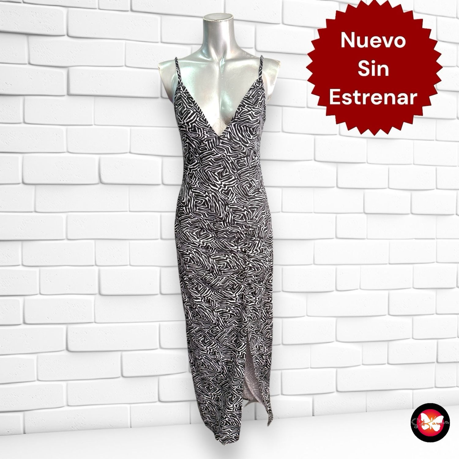 Vestido largo estampado SINSAY Talla XS