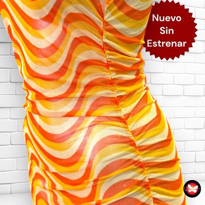 Vestido largo estampado traslúcido SINSAY Talla S/M