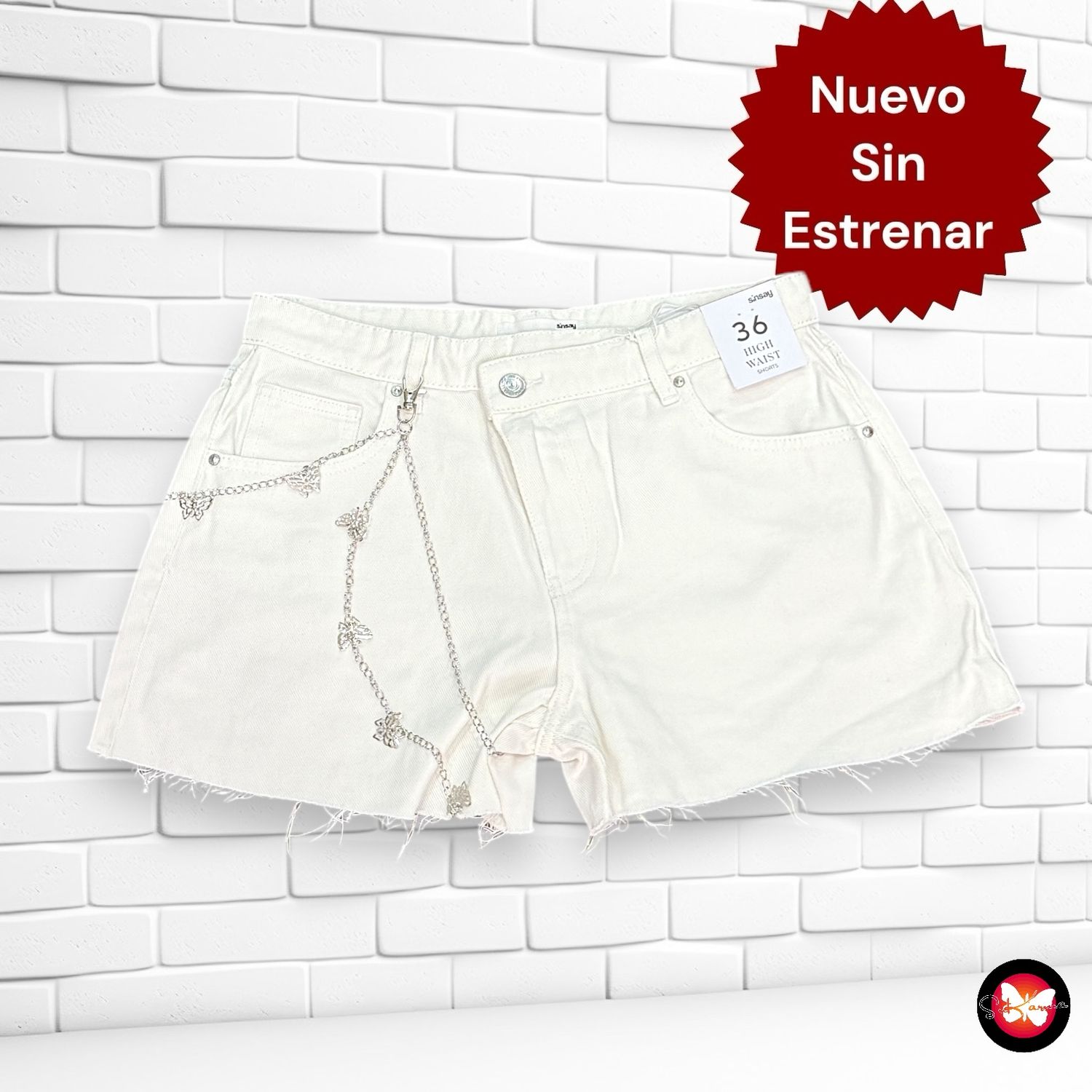 Short vaquero con mariposas SINSAY Talla 36
