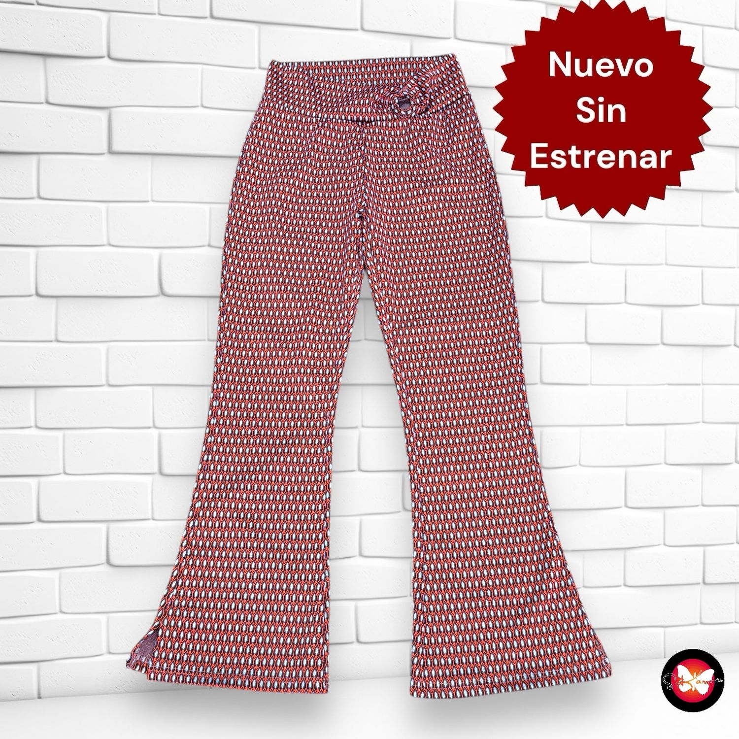 Pantalón con estampado de campana SINSAY Talla XS