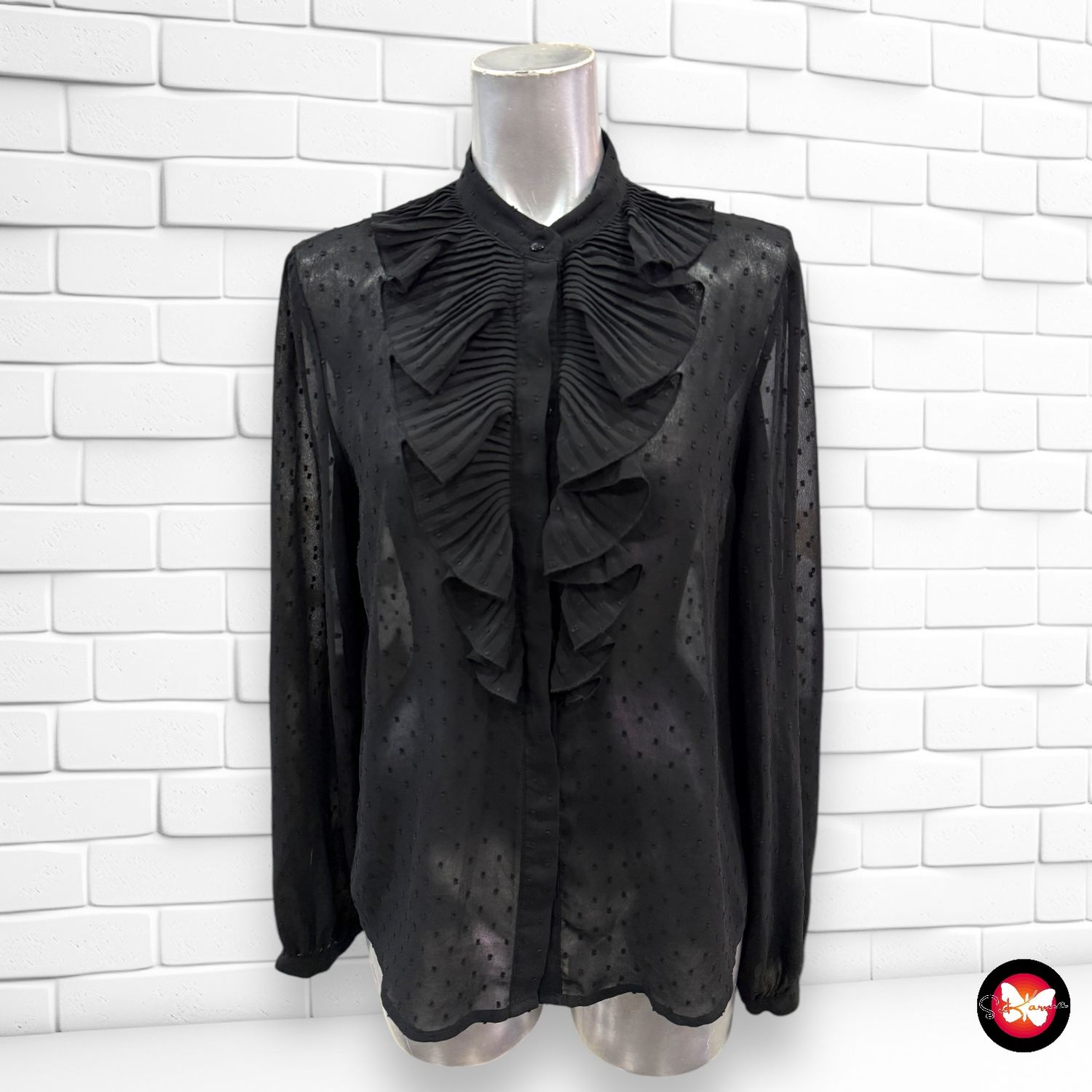 Camisa con chorreras H&amp;M Talla 36
