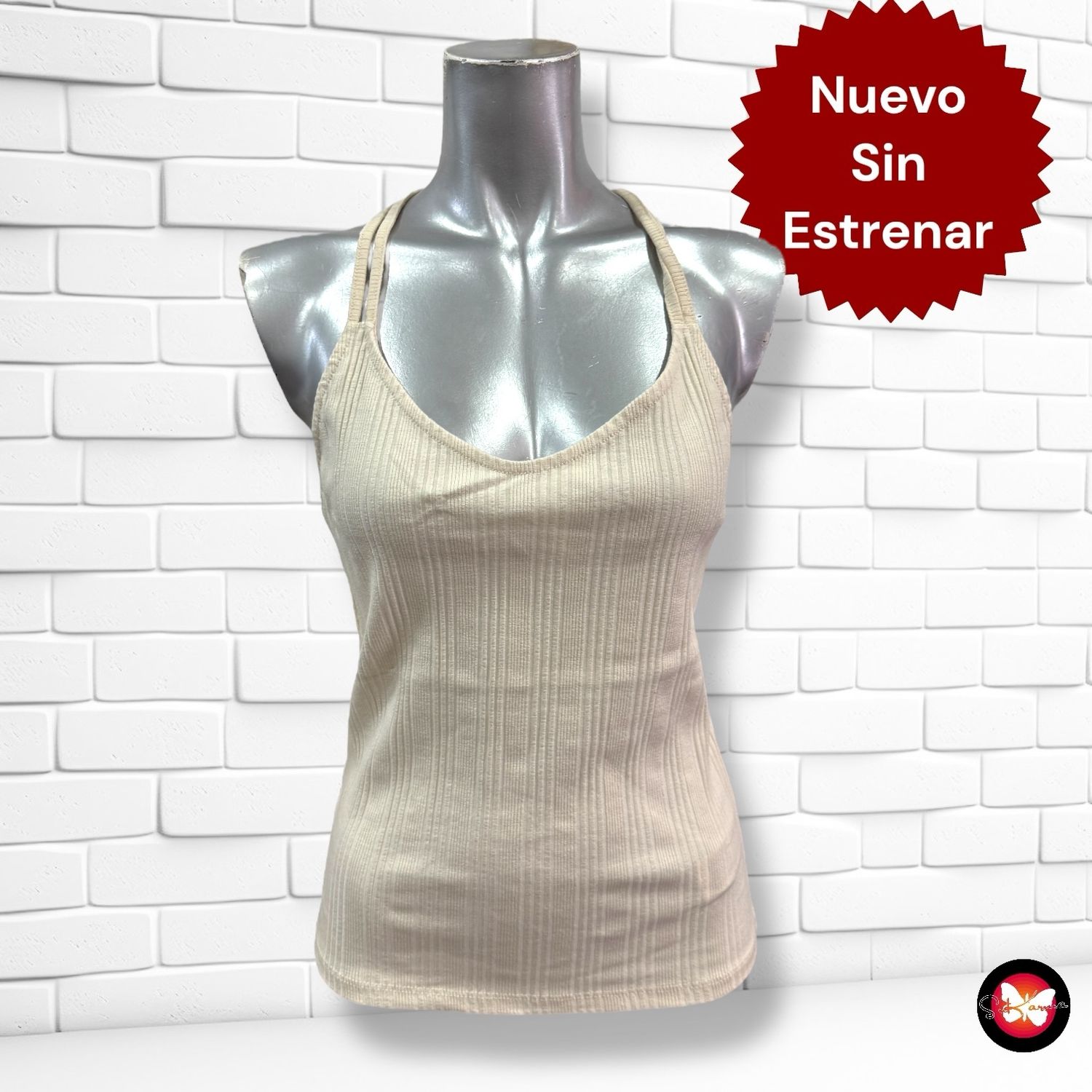 Camiseta de tirantes con encaje SINSAY Talla M