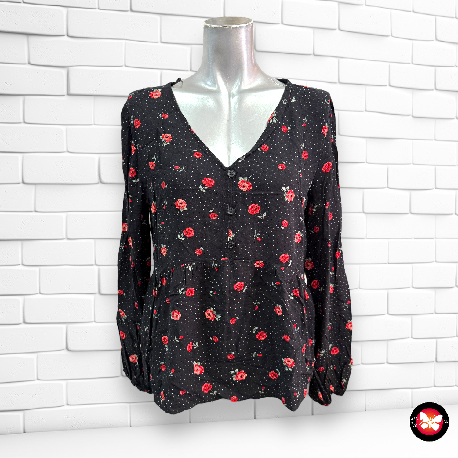 Blusa de rosas CLOCKHOUSE Talla 40