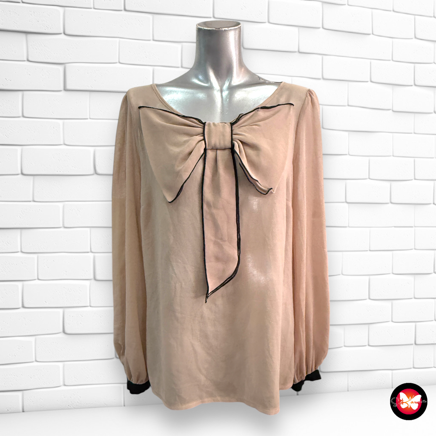 Blusa traslúcida con maxi lazo ATMOSPHERE Talla 42