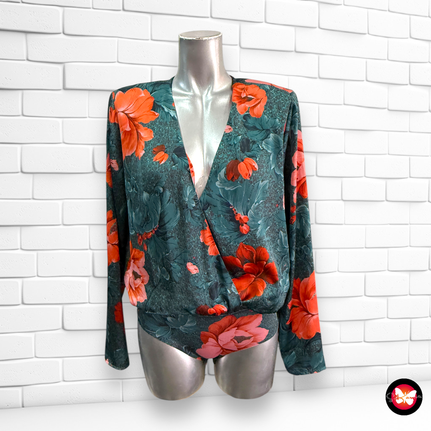 Body de amapolas ZARA Talla M