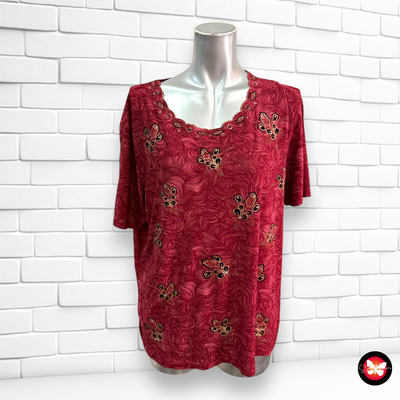 Blusa con encaje en el cuello Talla L/XL