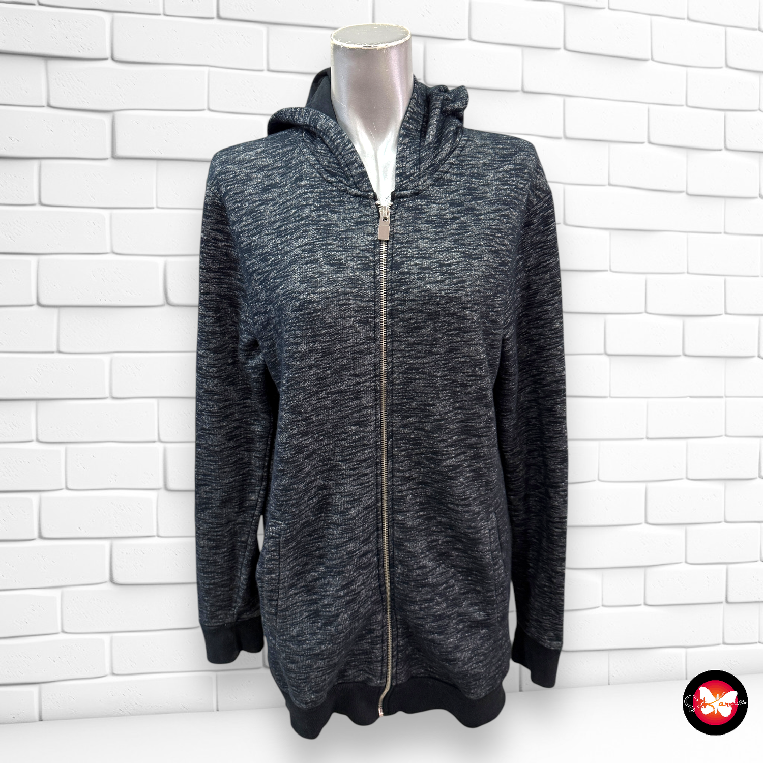 Sudadera larga con cremallera Talla M