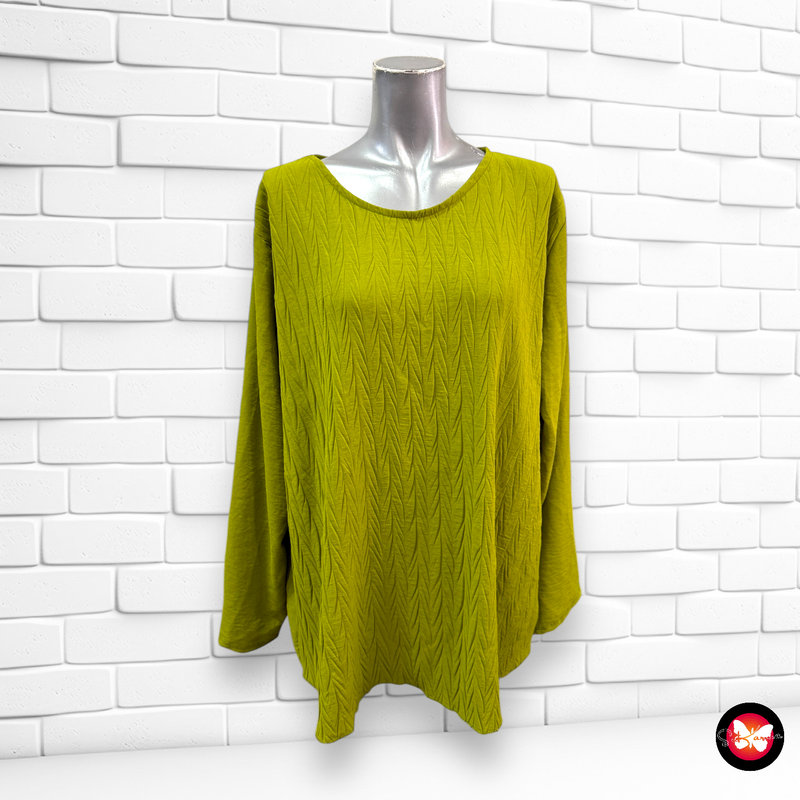 Blusa de manga larga con frente de relieve Talla XXL