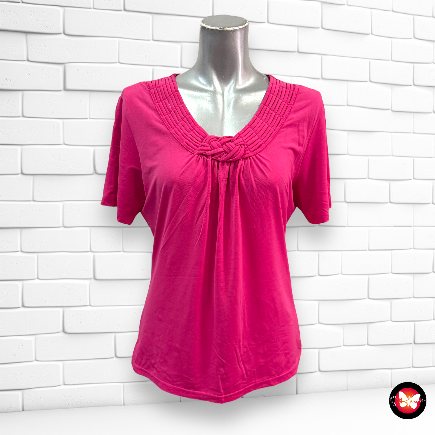 Camiseta de manga corta con nudo en el cuello SANYE Talla M
