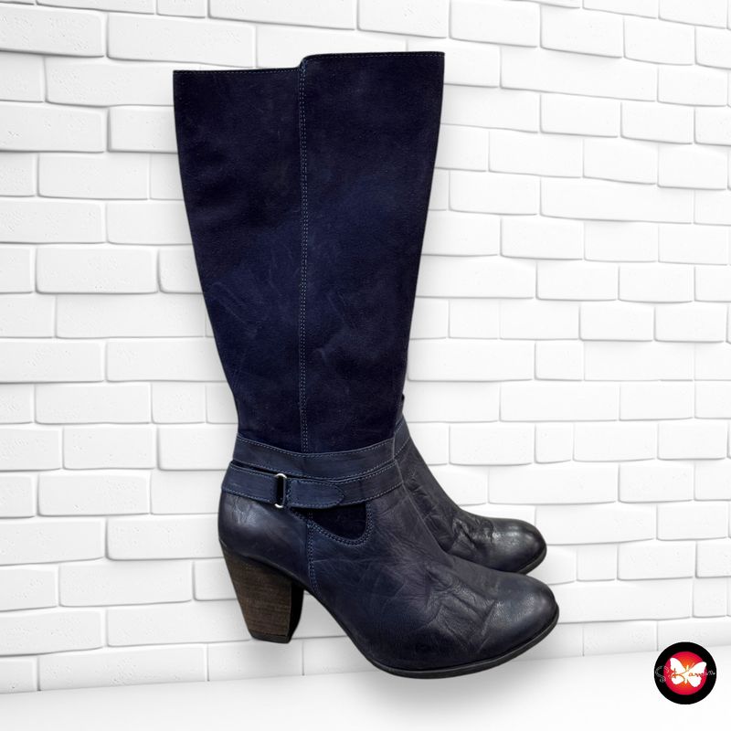 **SALES** Botas de piel y ante de caña alta T40