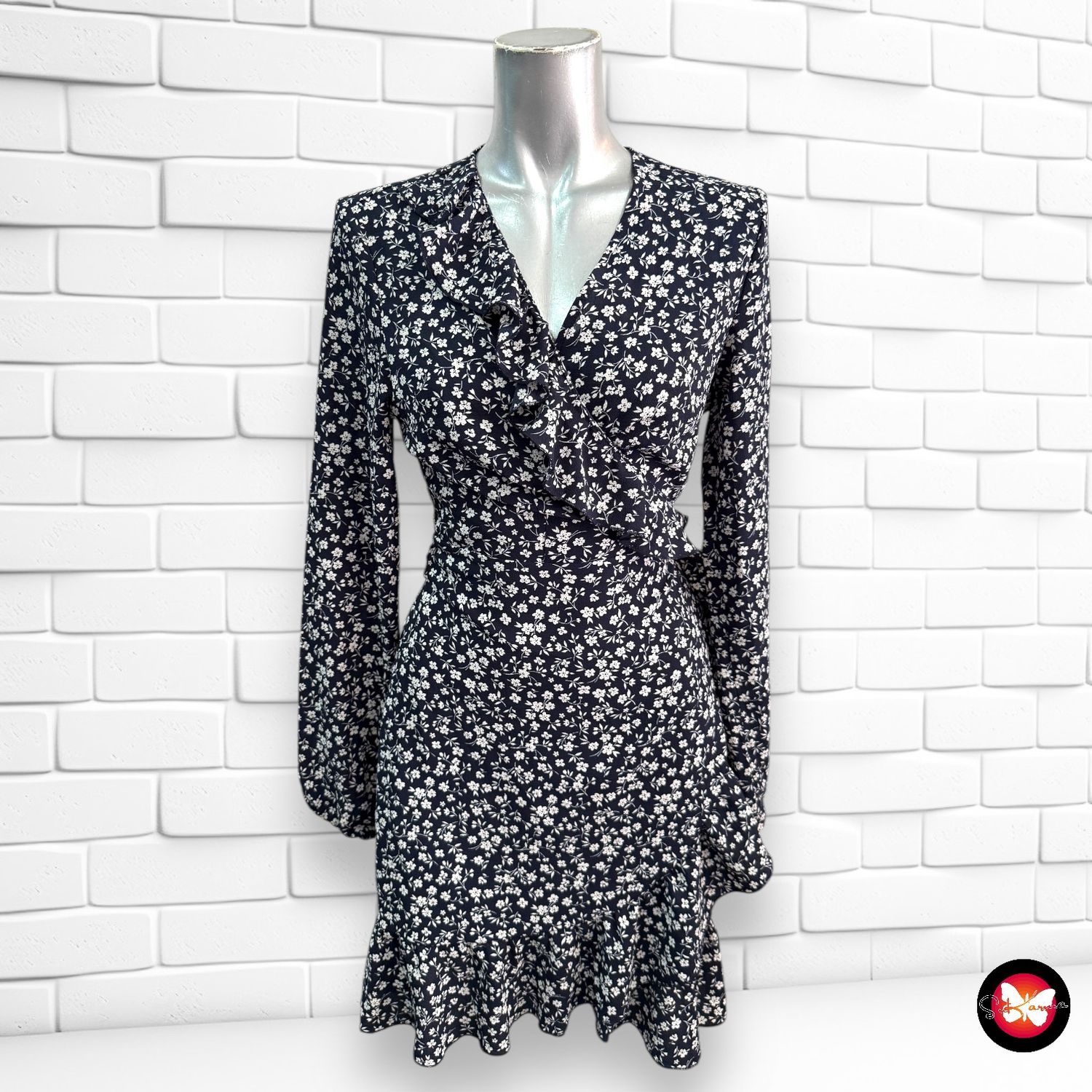 Vestido cruzado de florecitas ONLY Talla 36
