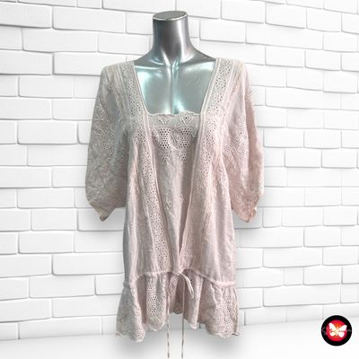 Blusa translúcida con encaje ZARA Talla M