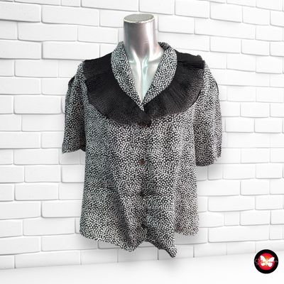 Camisa vintage con cuello babero Talla L