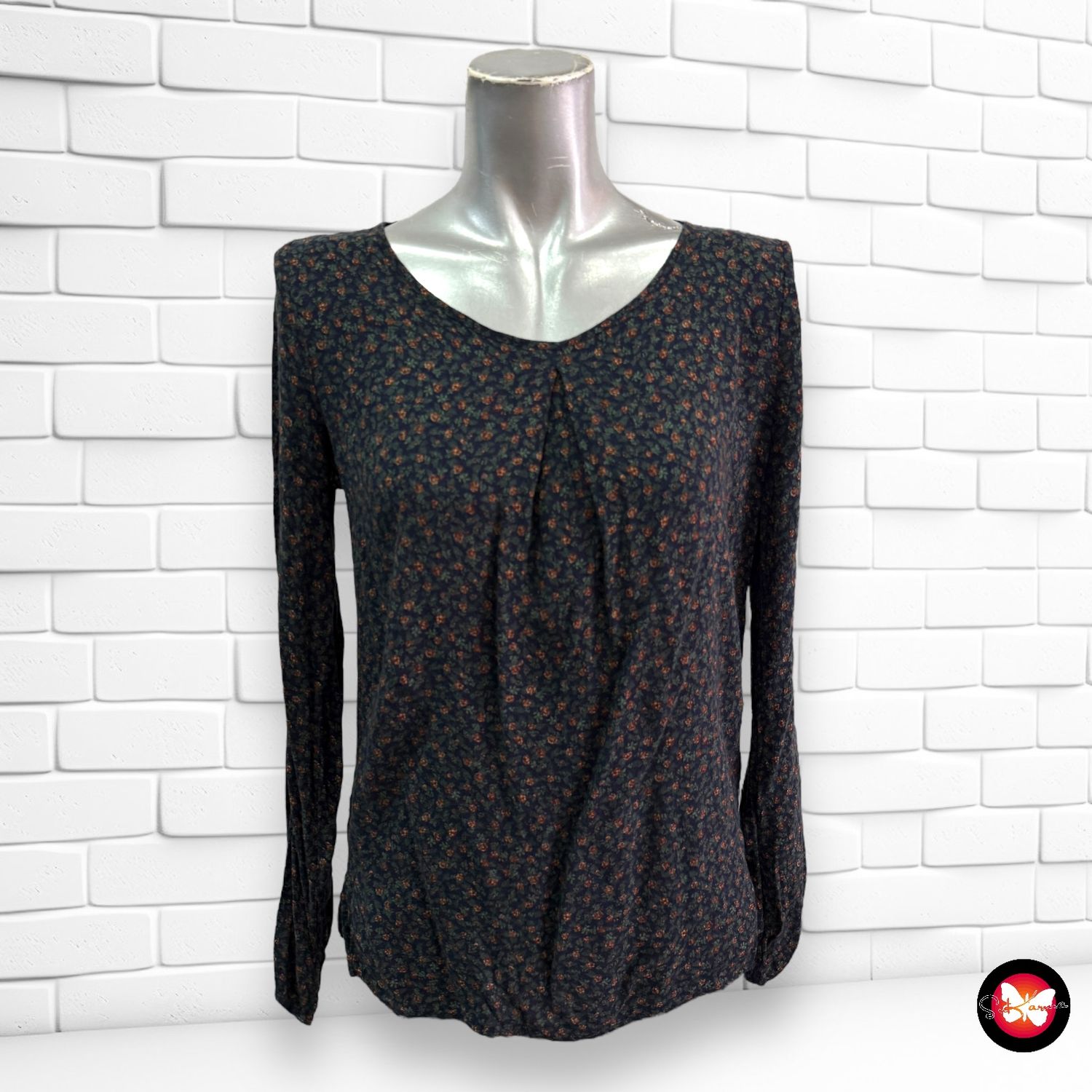 Blusa de manga larga de florecitas SHANA Talla XS