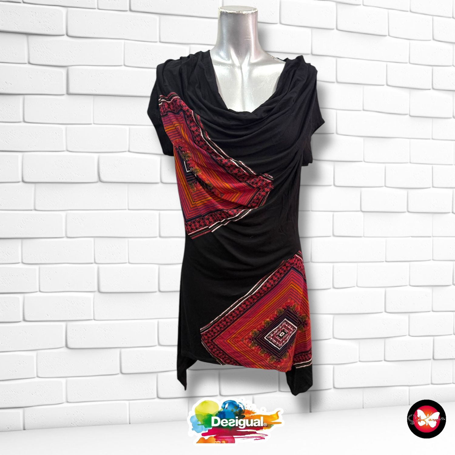 Vestido con escote drapeado DESIGUAL Talla L