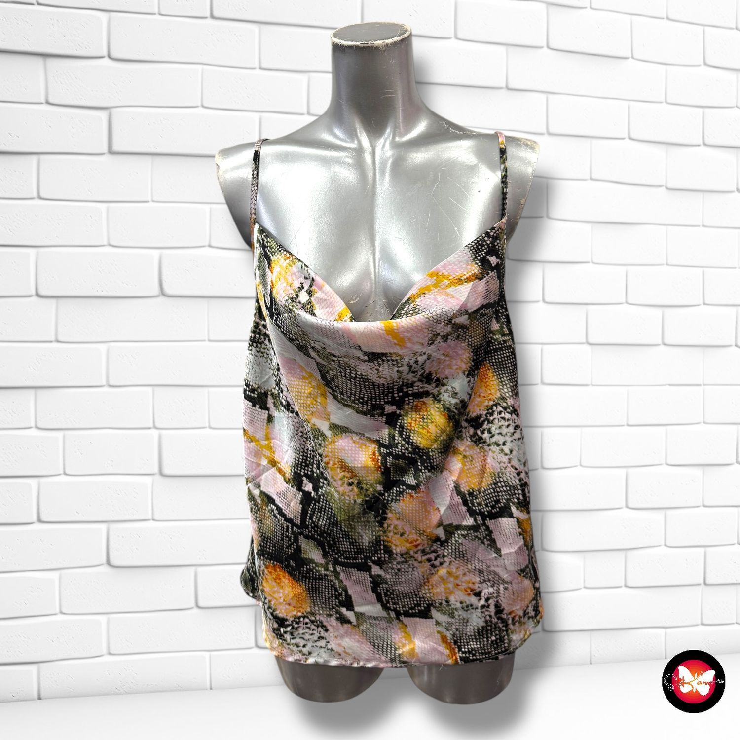 Blusa lencera animal print PIECES Talla M