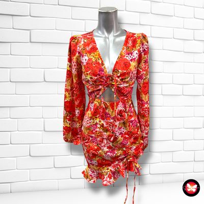 Vestido cut-out con drapeado Talla XS