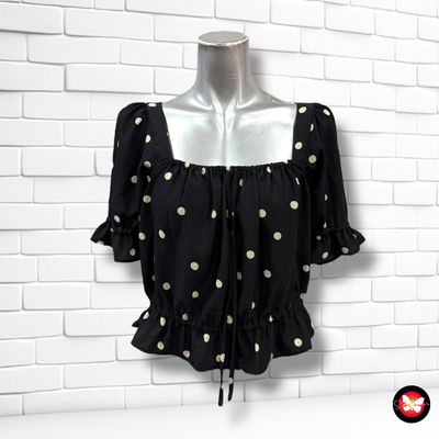 Blusa cropped con lunares H&amp;M Talla S