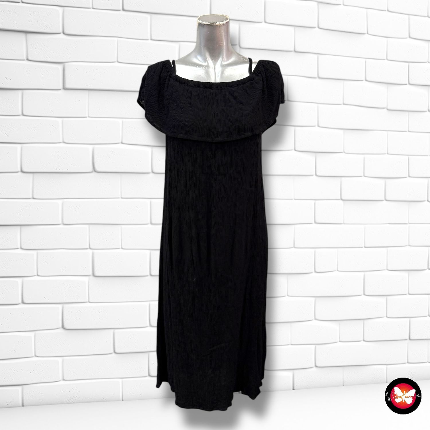 Vestido largo de bambula con escote barco ICHI Talla S