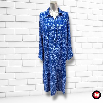 Vestido largo de lunares con manga larga H&amp;M Talla L