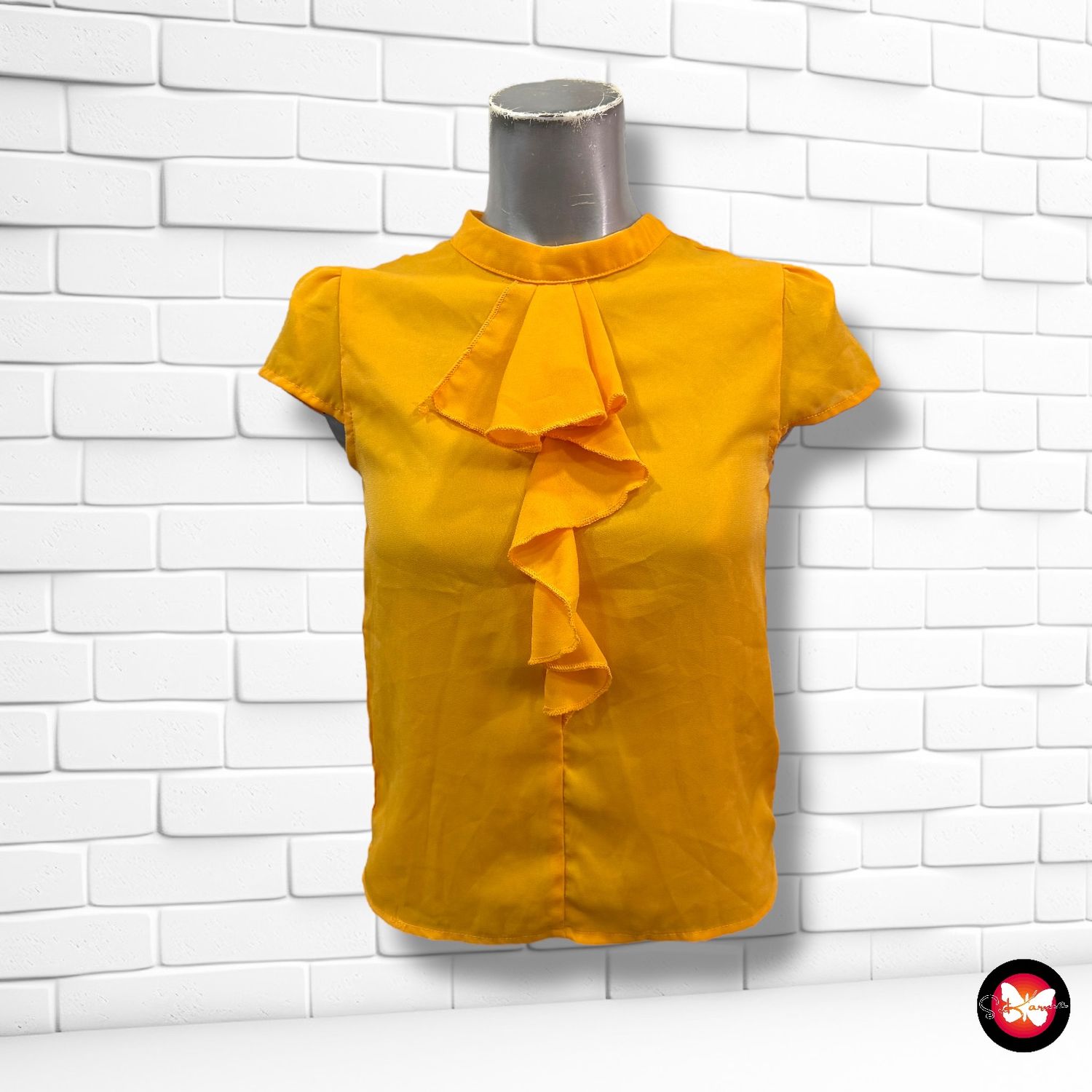 Blusa de manga corta con volantes SHEIN Talla 9/10 Años