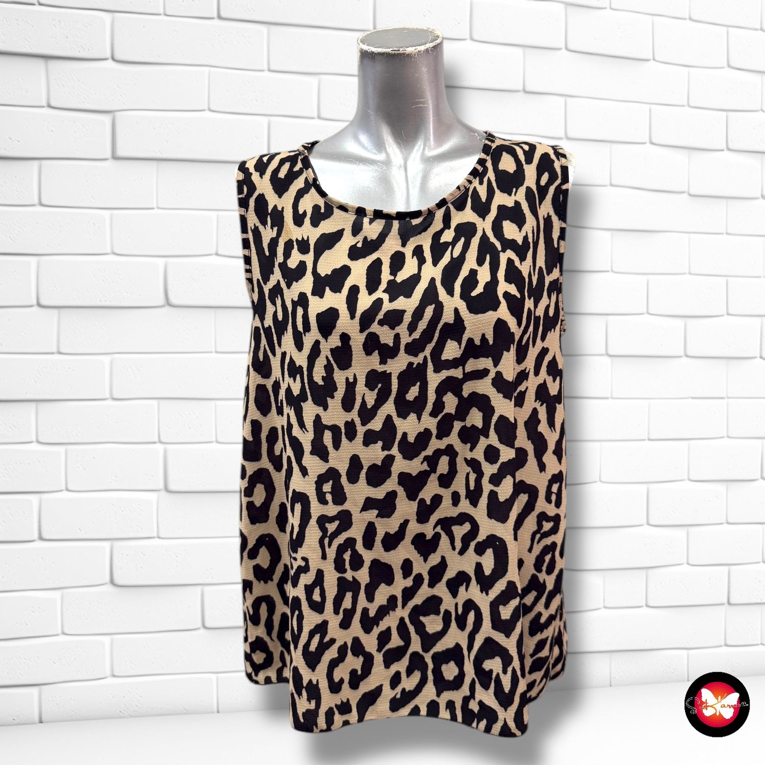 Blusa sin mangas animal print Talla L