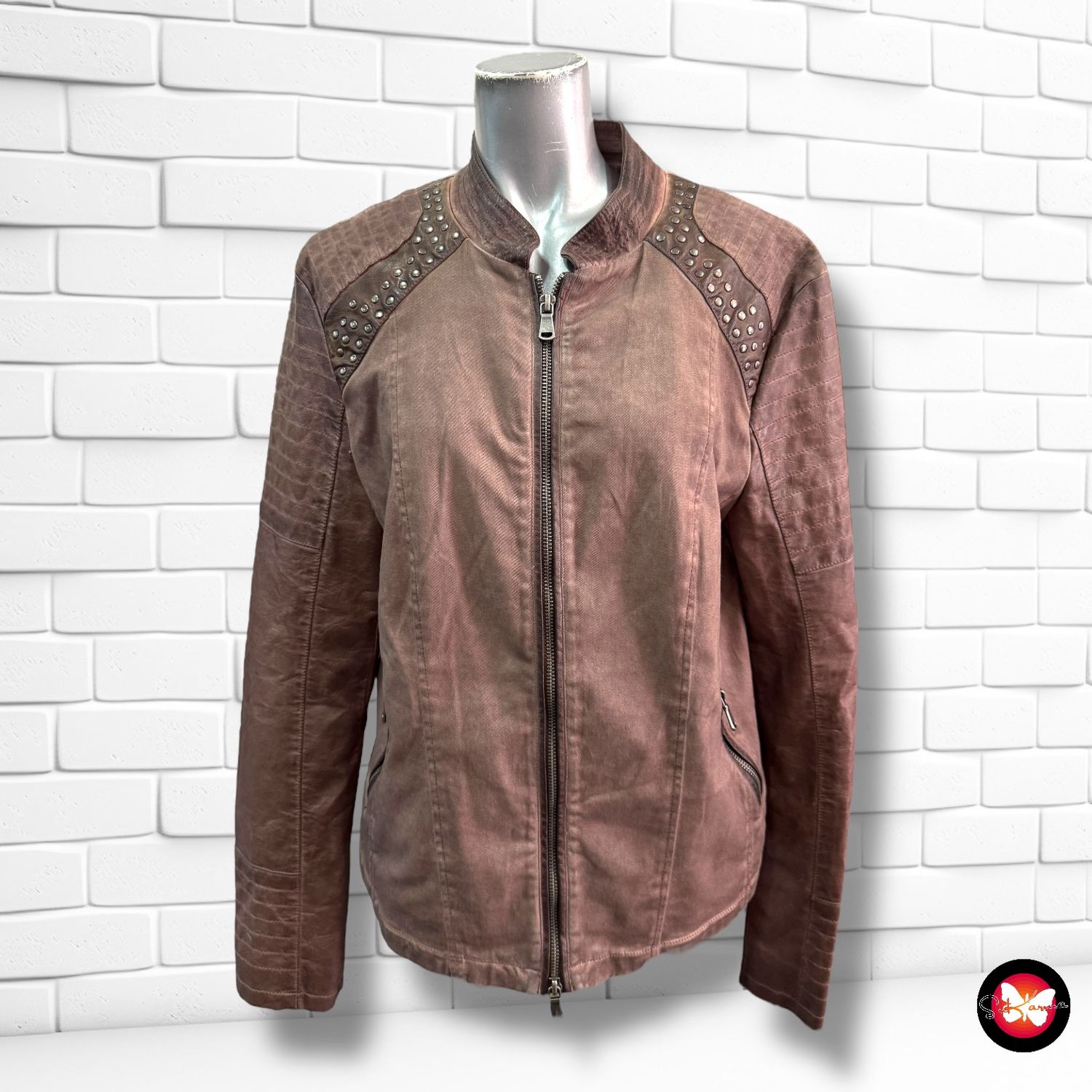 Cazadora de piel sintética y tela YOUNG SPIRIT Talla 40