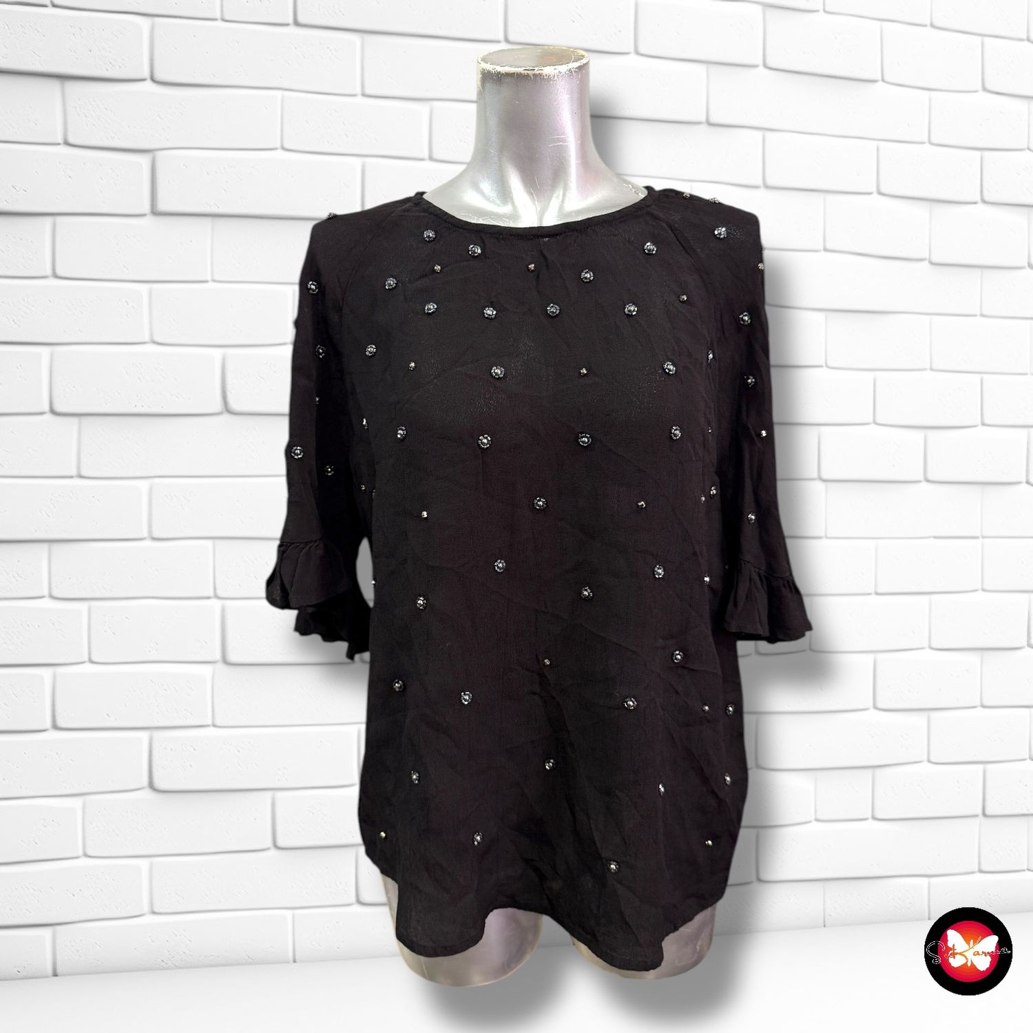 Blusa con pedrería RIVER ISLAND Talla 38
