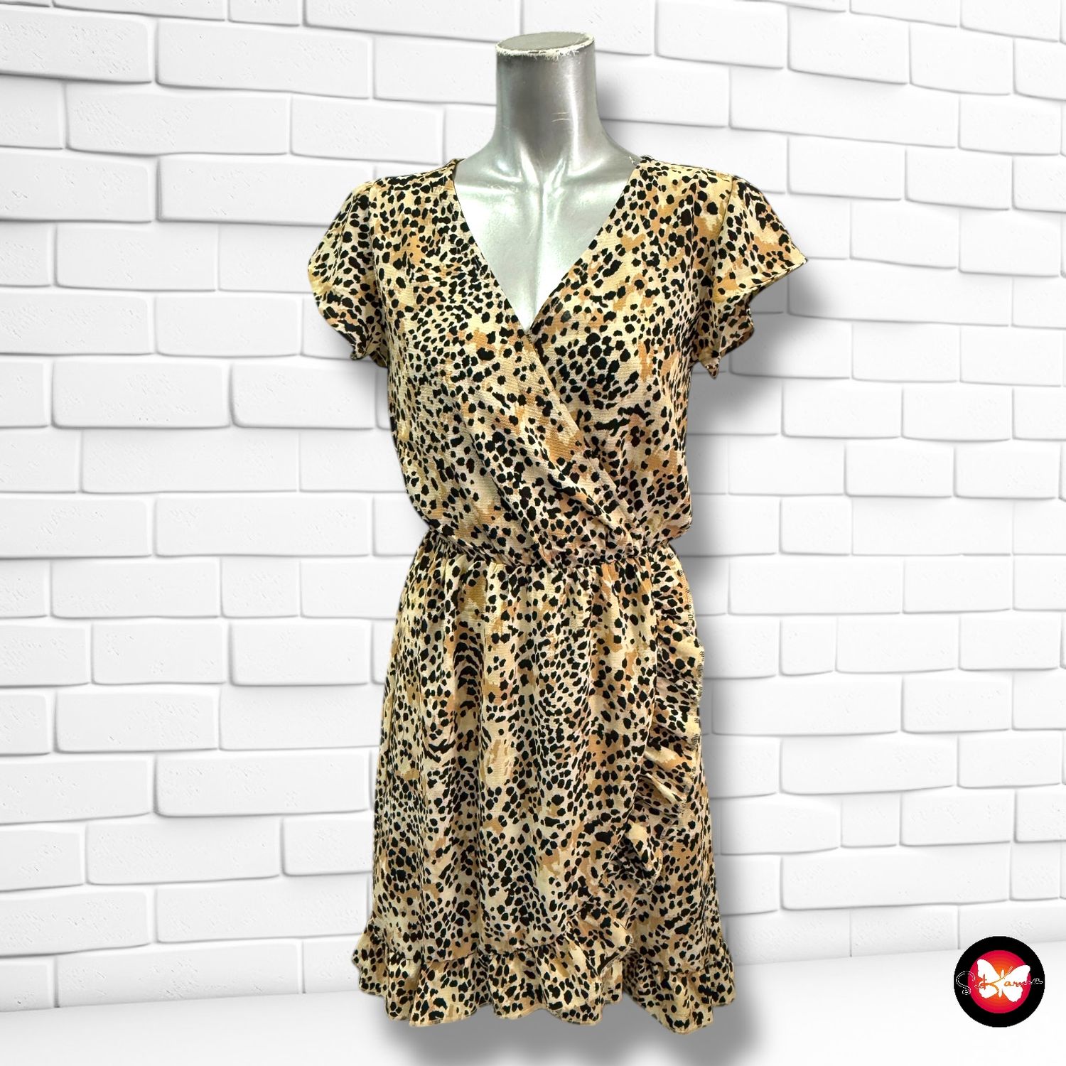 Vestido animal print con volante LIZ DEVY Talla S
