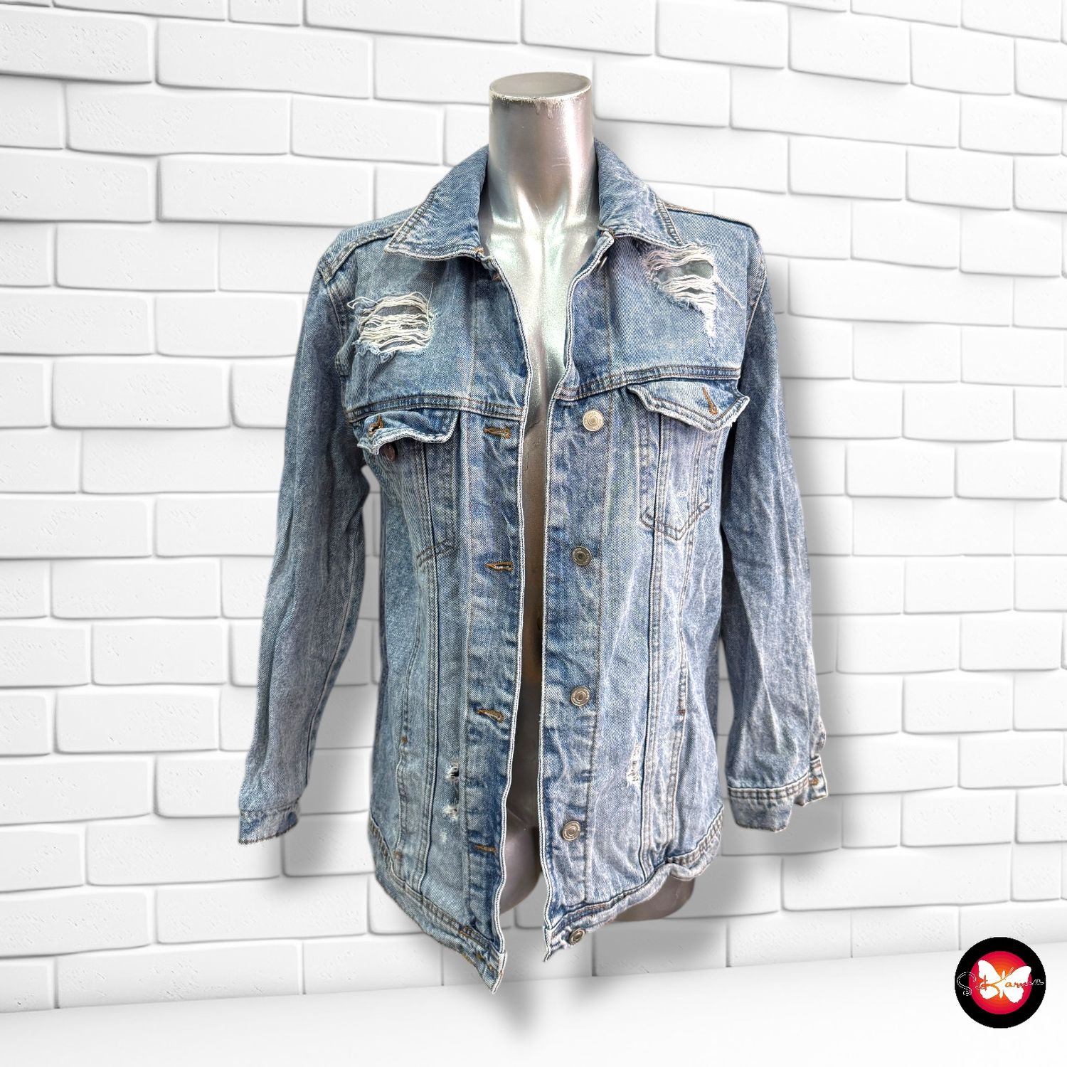 Cazadora vaquera oversized STRADIVARIUS Talla XS
