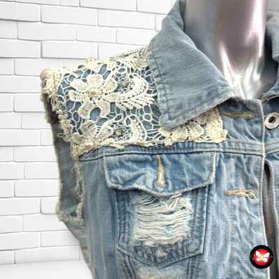 **HOY** Chaleco vaquero con apliques FRACOMINA BLUEFEEL Talla L