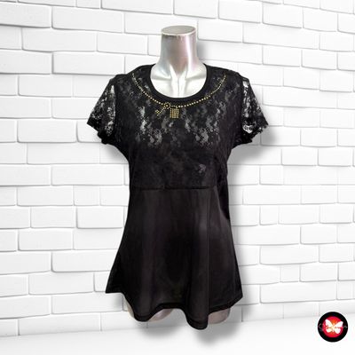 Blusa con encaje y transparencias Talla S/M