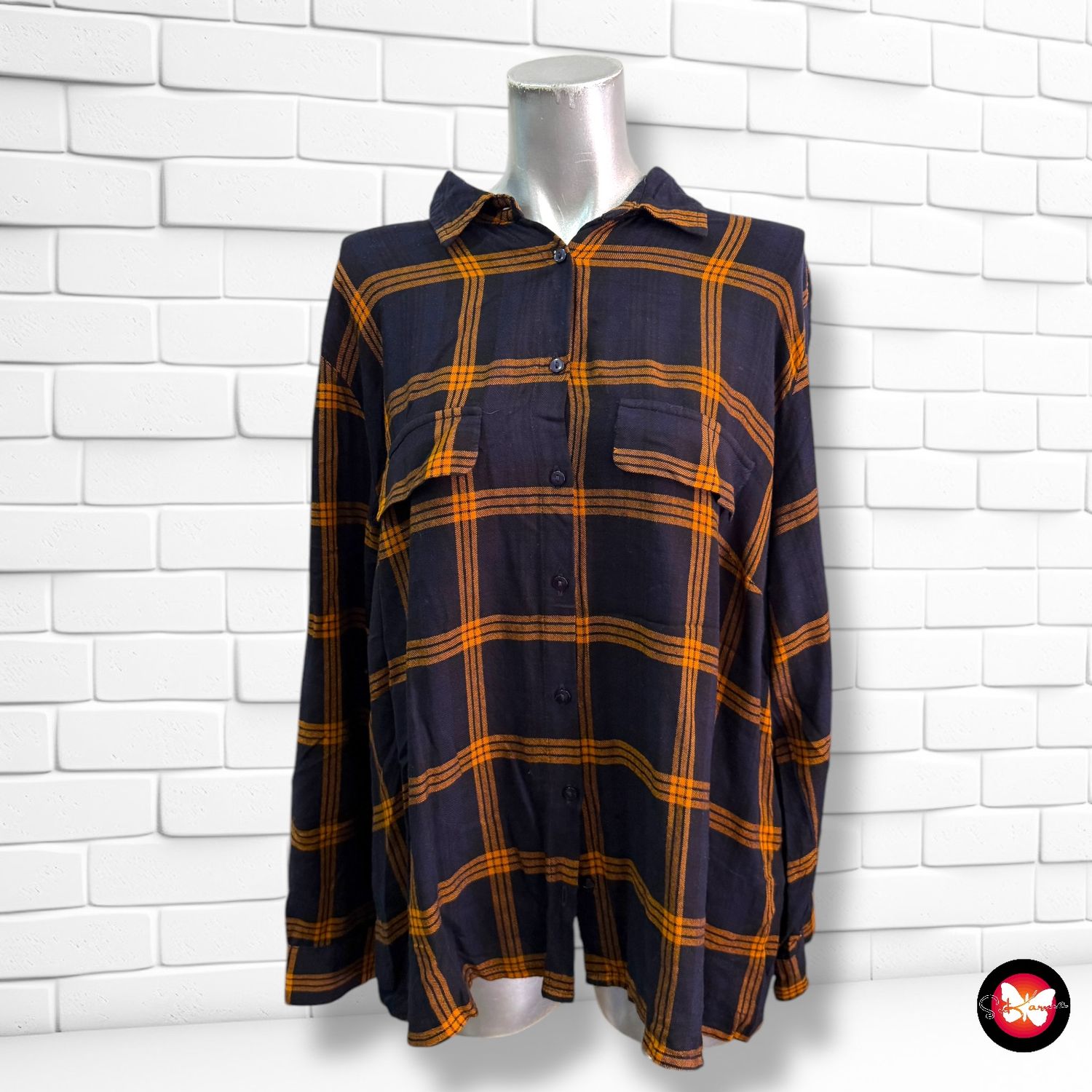 Camisa de manga larga de cuadros ONLY CARMAKOMA Talla 44