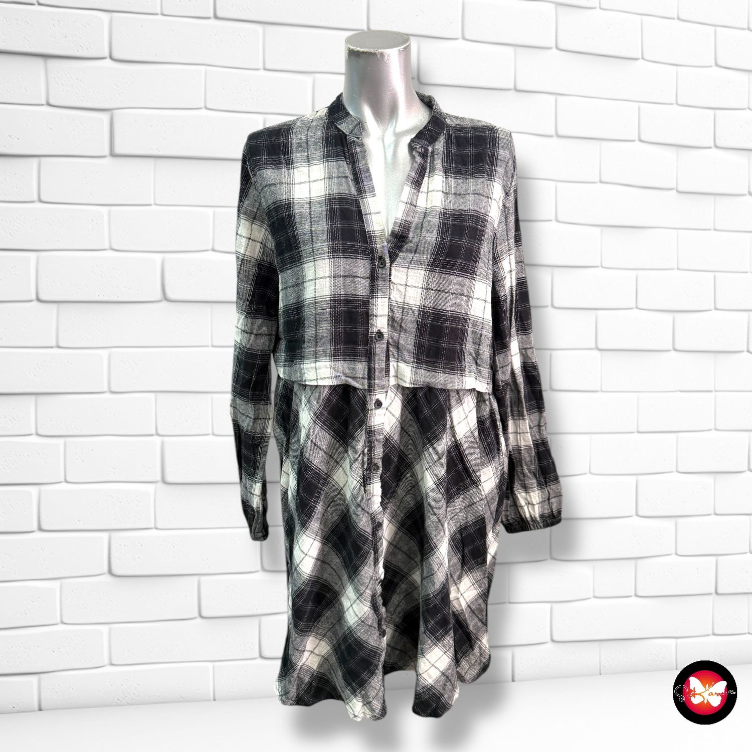 Vestido camisero de cuadros PIAZA Talla M