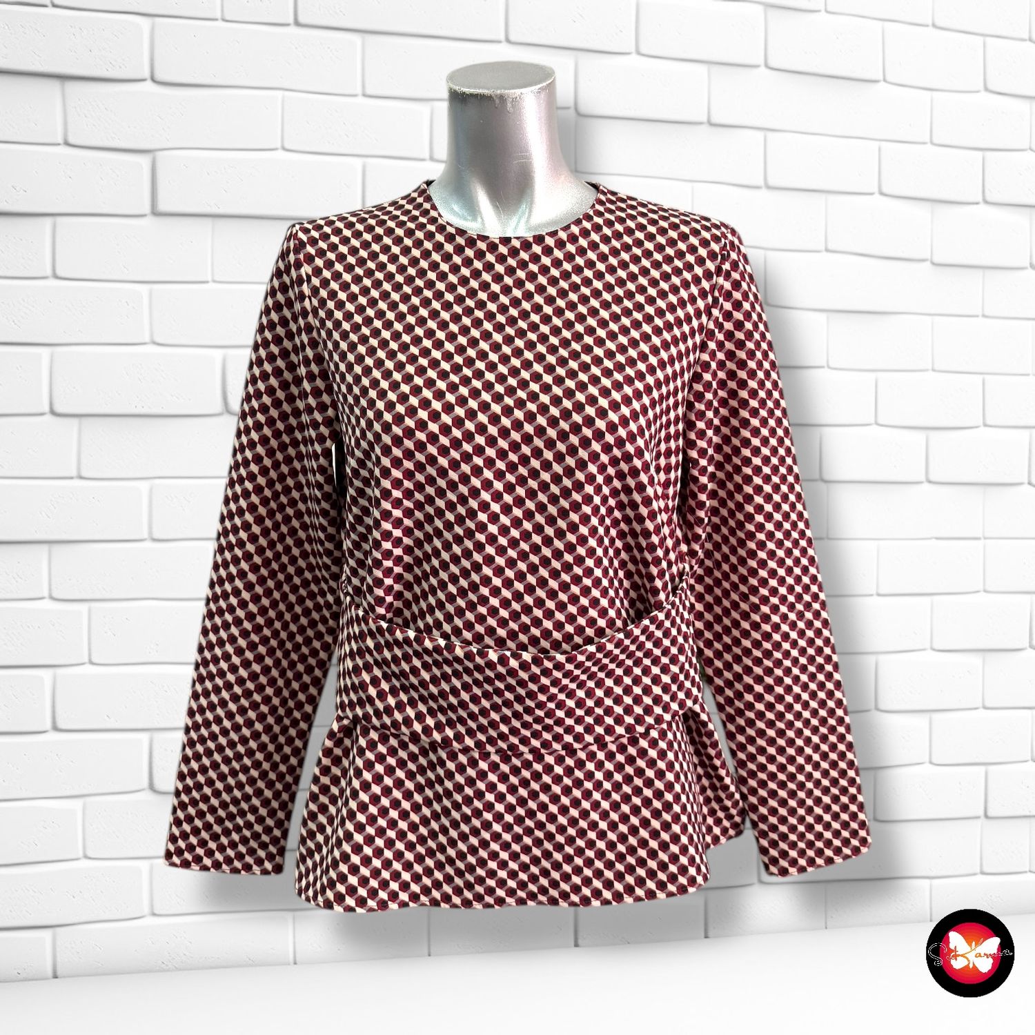 Blusa de manga larga con cinturón ZARA Talla XS
