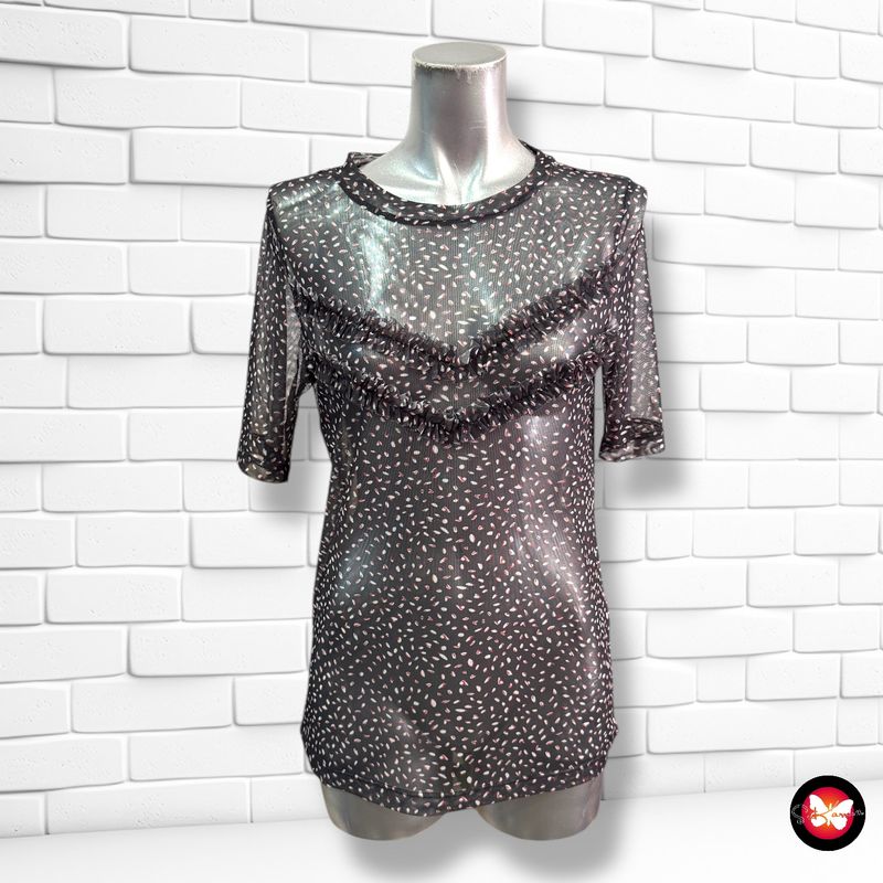 Blusa con estampado translúcida Talla L