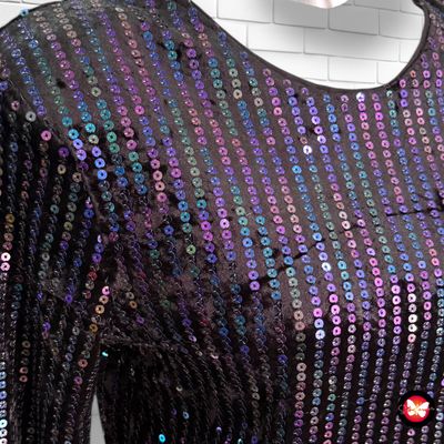 Blusa de noche de terciopelo y lentejuelas DIVIDED Talla S