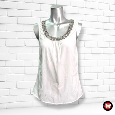 Blusa blanca con pedrería VERO MODA Talla S