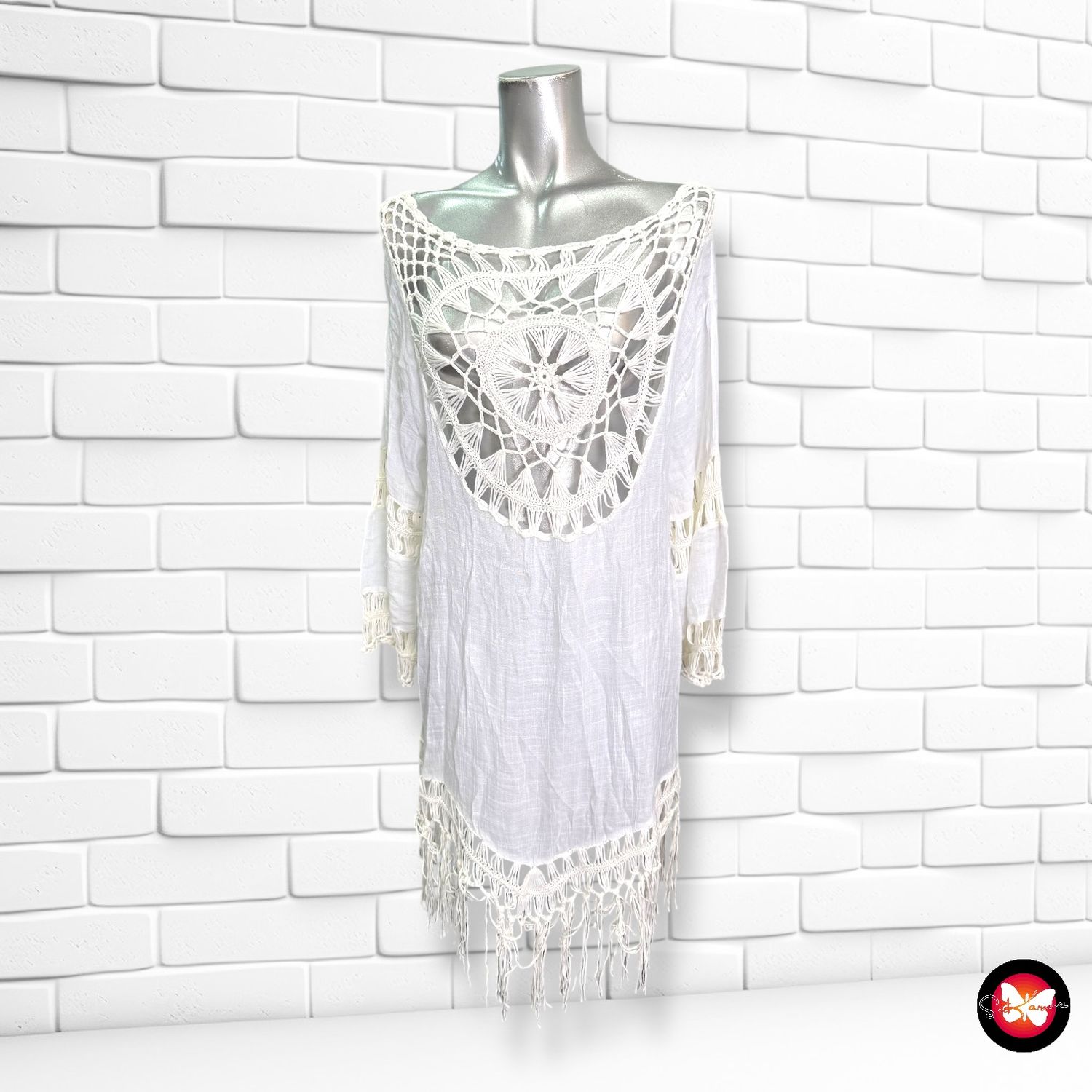 Vestido blanco playero Talla Única