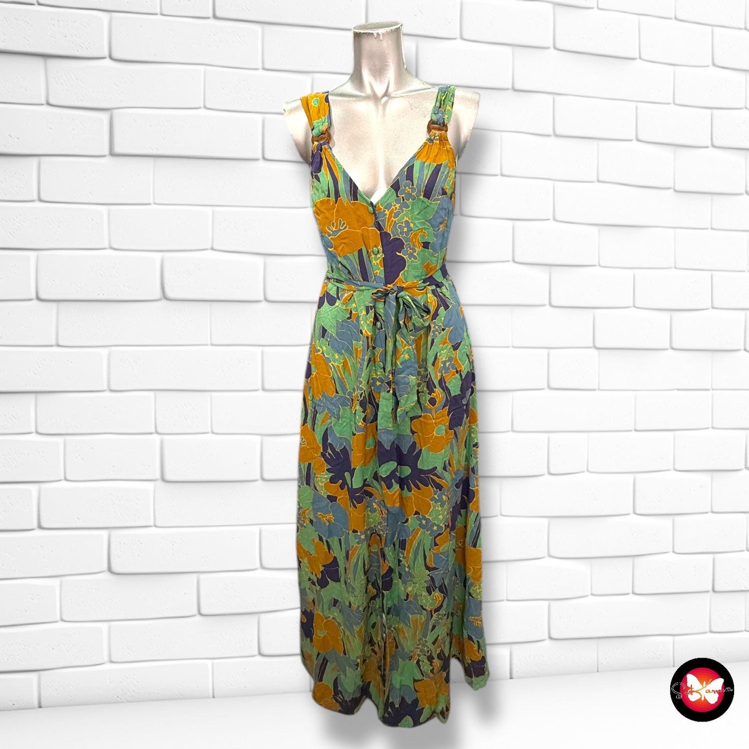Vestido largo con estampado OYSHO Talla S