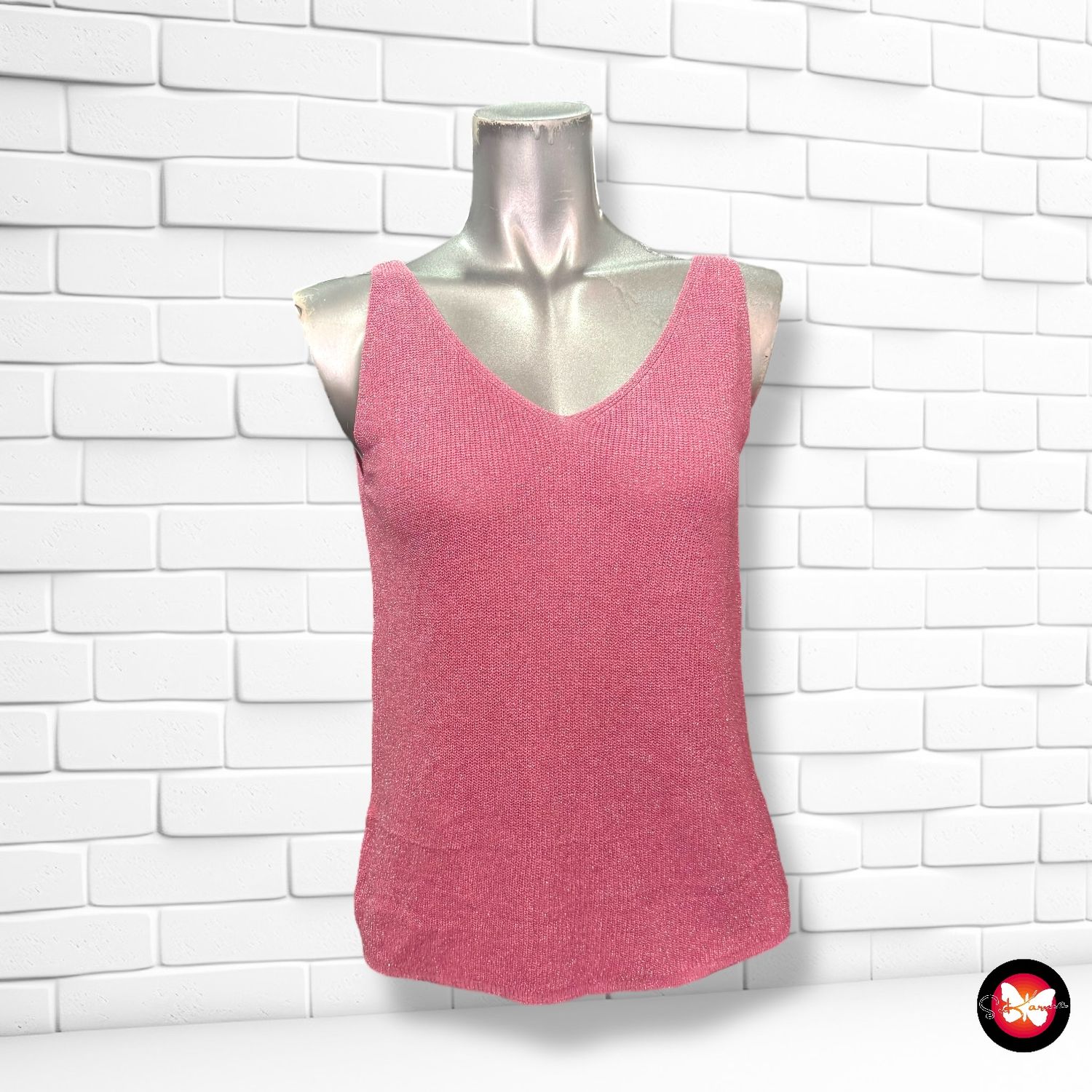Jersey de tirantes de noche con lurex Talla S