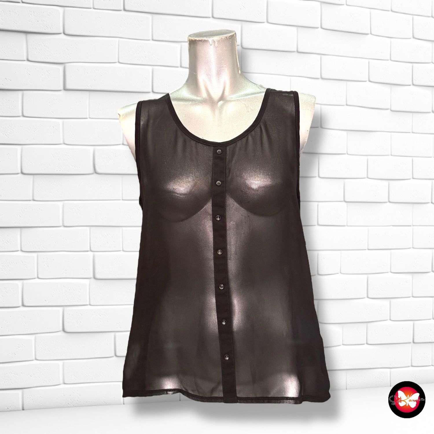 Blusa traslúcida con encaje Talla 38