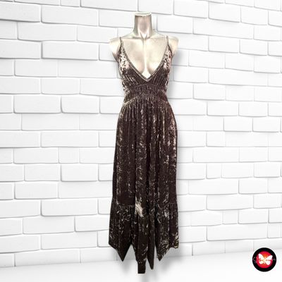 Vestido largo de noche de terciopelo ZARA Talla S